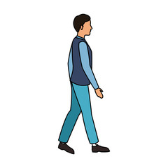 Man walking cartoon vector illustration graphic design
