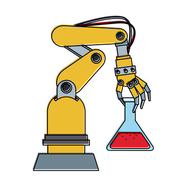 Factory robot arm icon vector illustration graphic design