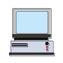 Desk computer technology icon vector illustration graphic design