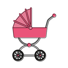 Fototapeta na wymiar Baby carriage isolated icon vector illustration graphic design