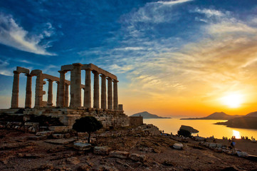 Temple of Poseidon at Sounion in Greece