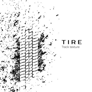 Tire track impression. Vector illustration isolated on white background