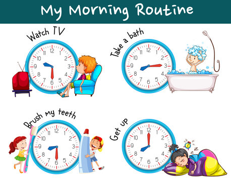 Different morning routines at different times