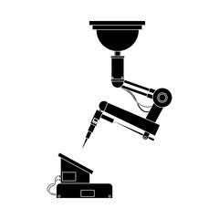 Factory robot arm icon vector illustration graphic design