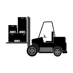 Forklift with boxes icon vector illustration graphic design