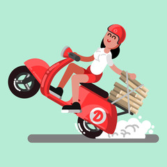 Delivery sketch girl