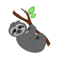 Cute cartoon sloth.