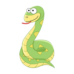 Cute funny cartoon snake.