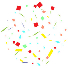 Colorful holiday paper background with confetti. Vector illustration.