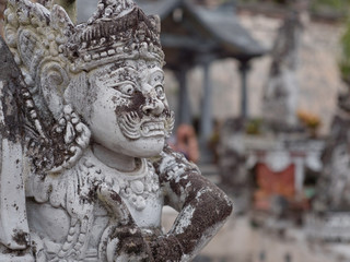 Hindu temple with statues of the gods on Bali island, Indonesia. Balinese Hindu Temple, old hindu...