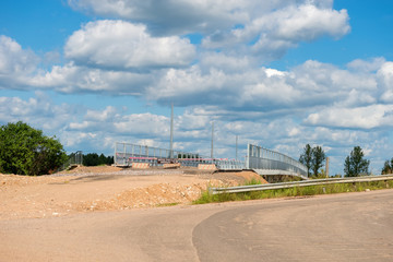 Fototapeta na wymiar Construction of a new motorway in rural areas
