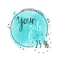 Watercolor sale banners, vector illustration