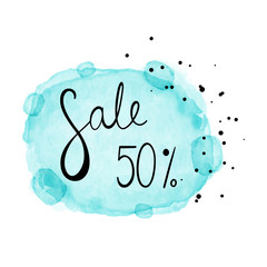 Watercolor sale banners, vector illustration