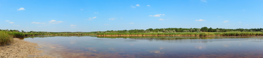 Summer iodine lake with a therapeutic effect thanks to the high content of iodine, Ukraine