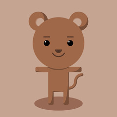 Brown bear. Simple vector for logo, design