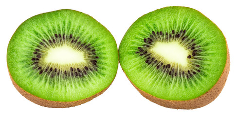 Fototapeta premium Slice of kiwi isolated on white background