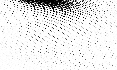 Naklejka premium Abstract monochrome halftone pattern. Futuristic panel.