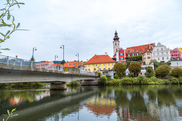 Obraz premium Frohnleiten by Mud River in Styria