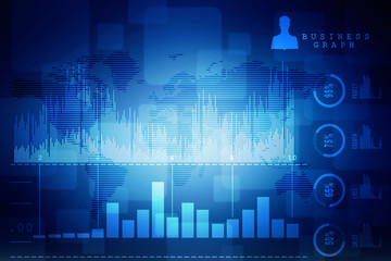 2d rendering Stock market online business concept. business Graph 