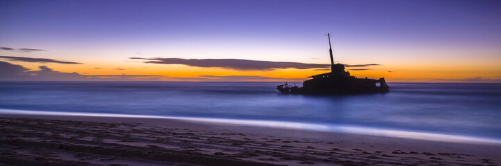 Fototapeta na wymiar MV Sygna Wreck, Stockton Beach, NSW.