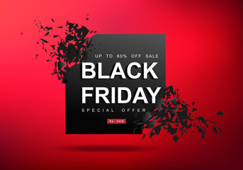 Black Friday, Big Sale, creative template on flat design, mega sale