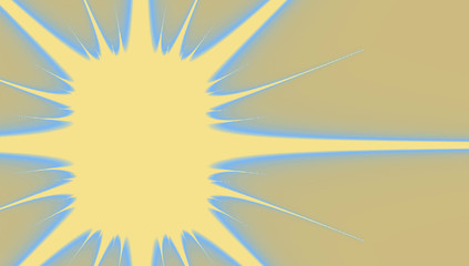 fractal paper label in form of star on beige background, ribbons and frame, badge copyspace icon for special offert