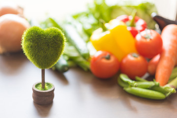 ハートの木と野菜