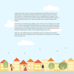 Vector landscape with text place