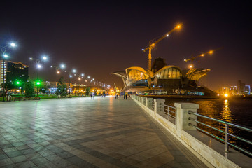 Baku Boulevard at night