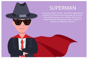 Superman Poster Man and Text Vector Illustration