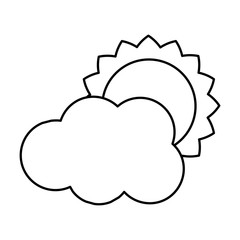 Sun and cloud weather symbol icon vector illustration graphic design
