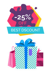 Best Discount -25 Off Sale Vector Illustration