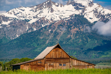 Old barn in Grand Teton Mountains
