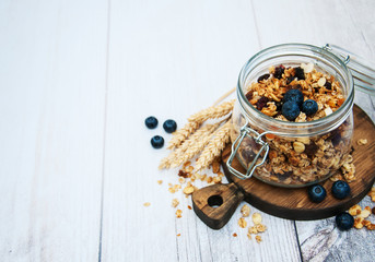 homemade granola in jar