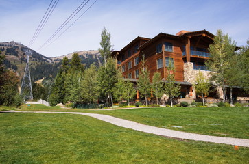 Jacksons Hole Aerial Tram in Teton Village in Grand Teton NP in Wyoming in the USA
