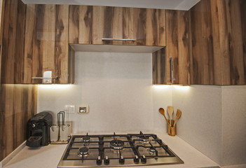 Modern kitchen in a luxury apartment