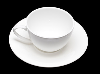 A cup for tea on a black background