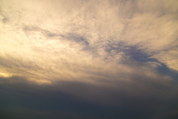 Beautiful clouds in the sky at sunset