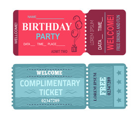 Birthday Party Welcome Set Vector Illustration