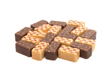 Christmas chocolate candies isolated