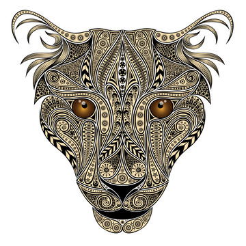 Animal. Beautiful vector leopard from vitnage patterns