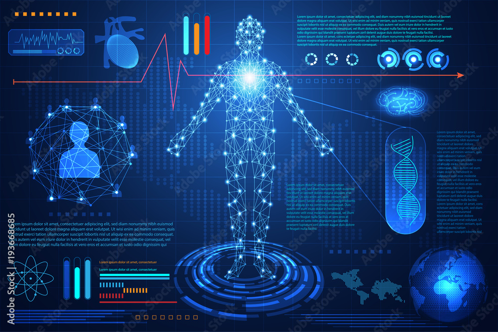 Poster abstract technology ui futuristic concept hud interface hologram elements of digital data chart, com