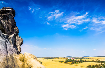 Sand stone rock Teufelsmauer by Neinstedt in Germany
