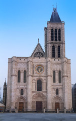 Fototapeta na wymiar Exterior facade of the Basilica of Saint Denis, Saint-Denis, Paris, France