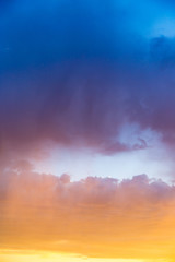 Beautiful clouds in the sky at sunset