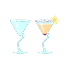 wineglass and exotic cocktail