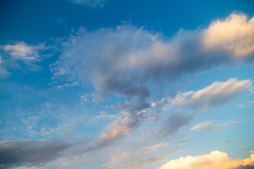 Beautiful clouds in the sky at sunset