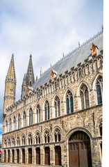 View on Ypres historical lakenhal building - Belgium