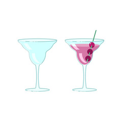 wineglass and exotic cocktail