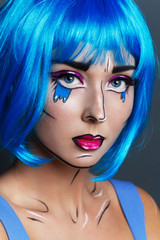beautiful girl with pop art makeup